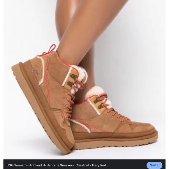 UGG Shoes - UGG Women Highland Hi Heritage Sneakers Chestnut Fiery Red Size 7 Boots